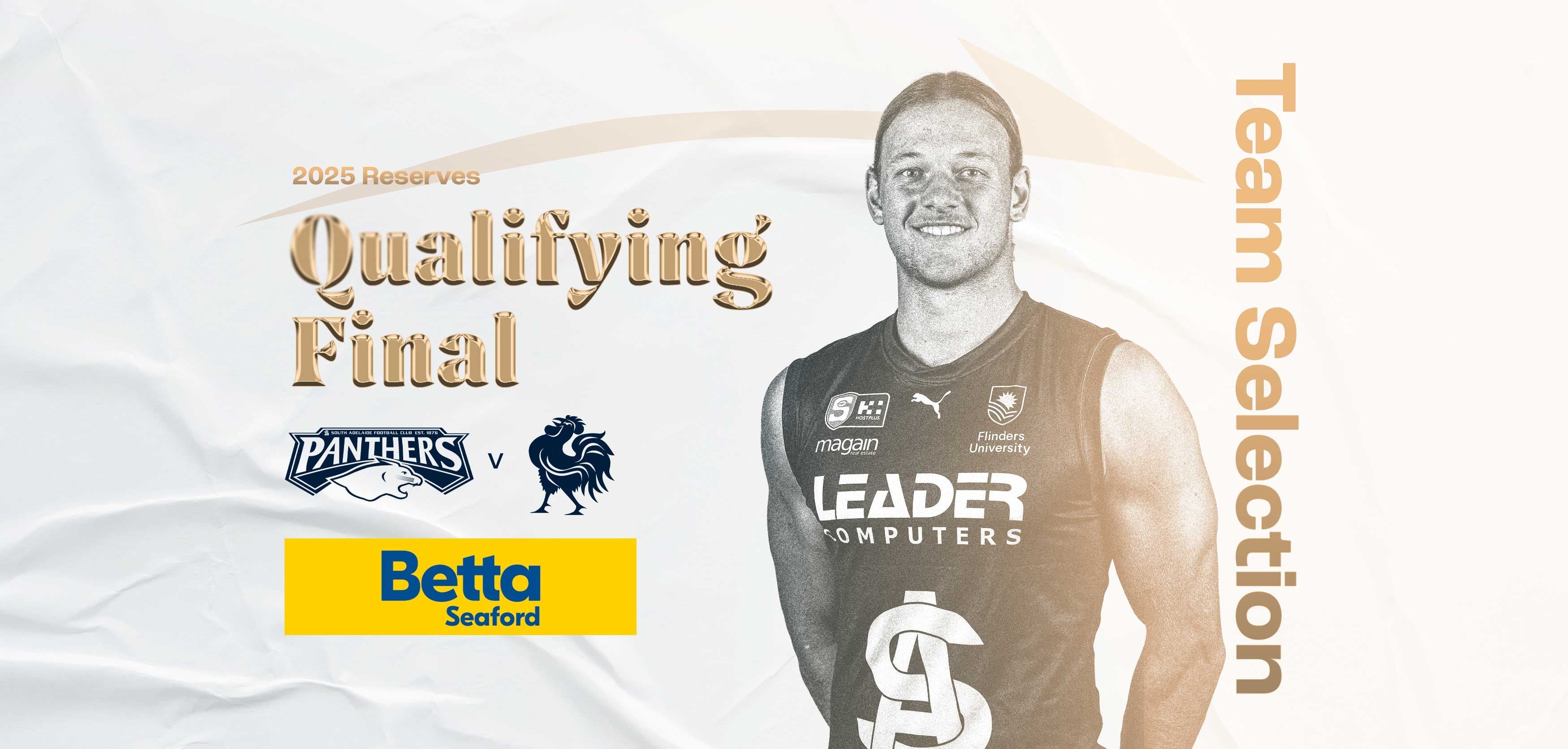 BETTA Team Selection: Reserves Qualifying Final v North BETTA Team Selection: Reserves Qualifying Final v North